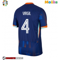 Moške Nogometnih dresov Nizozemska Virgil van Dijk #4 Gostujoči EP 2024 Kratki rokavi